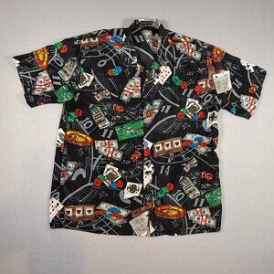 Ferugini Gambling Casino Craps Poker Vegas Hawaiian Camp Style Shirt Men's XXL